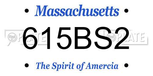 615BS2 Massachusetts License Plate