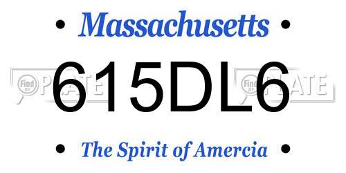 615DL6 Massachusetts License Plate