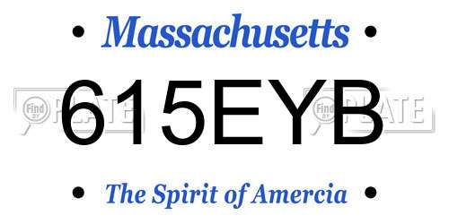 615EYB Massachusetts License Plate
