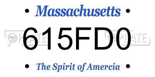 615FD0 Massachusetts License Plate