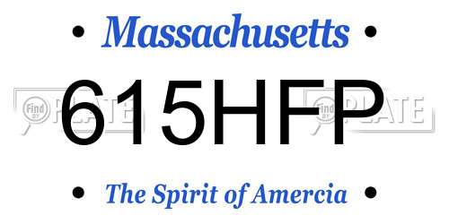 615HFP Massachusetts License Plate