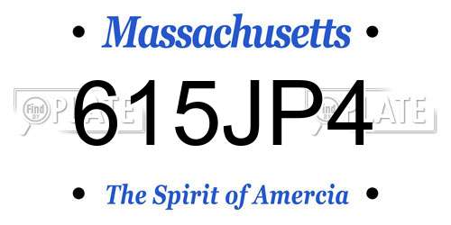 615JP4 Massachusetts License Plate