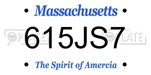615JS7 Massachusetts License Plate