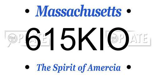 615KIO Massachusetts License Plate