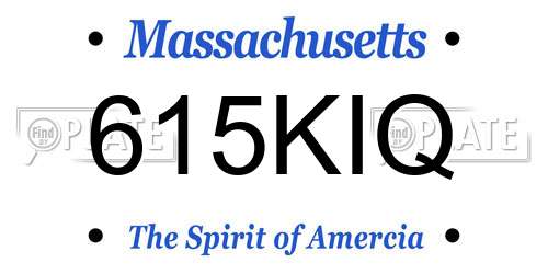 615KIQ Massachusetts License Plate