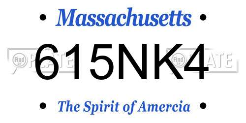 615NK4 Massachusetts License Plate