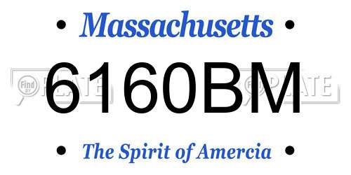 6160BM Massachusetts License Plate