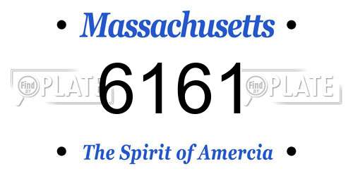 6161 Massachusetts License Plate