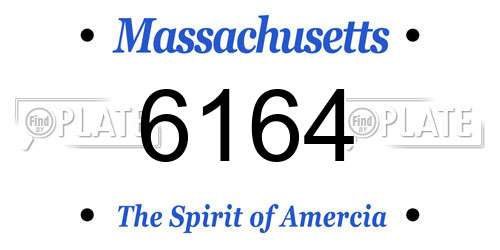 6164 Massachusetts License Plate