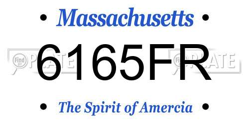 6165FR Massachusetts License Plate