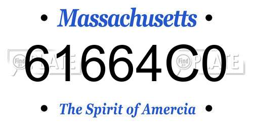 61664C0 Massachusetts License Plate