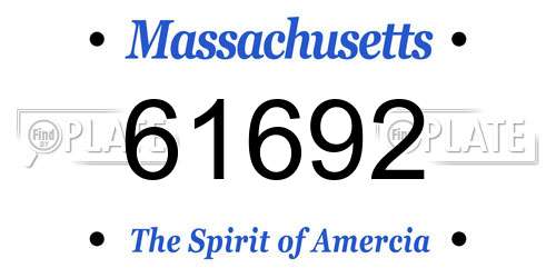 61692 Massachusetts License Plate