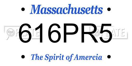 616PR5 Massachusetts License Plate