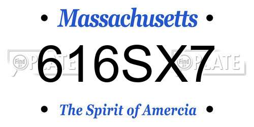 616SX7 Massachusetts License Plate