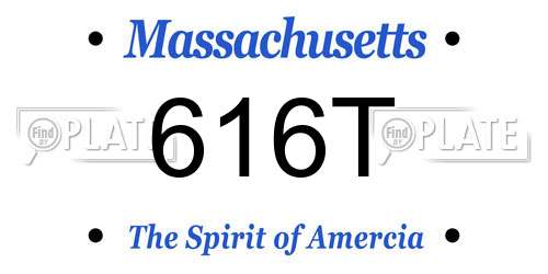 616T Massachusetts License Plate