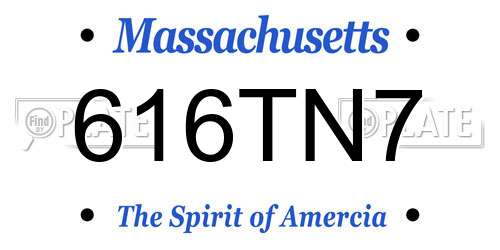616TN7 Massachusetts License Plate