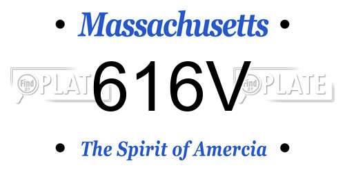 616V Massachusetts License Plate