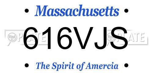 616VJS Massachusetts License Plate