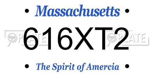 616XT2 Massachusetts License Plate