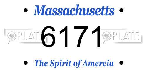 6171 Massachusetts License Plate