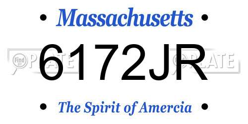 6172JR Massachusetts License Plate