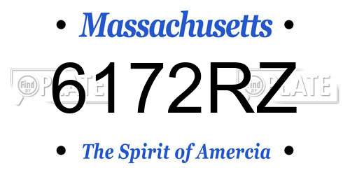 6172RZ Massachusetts License Plate
