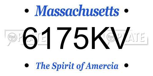 6175KV Massachusetts License Plate