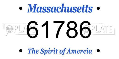 61786 Massachusetts License Plate