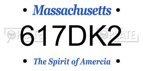 617DK2 Massachusetts License Plate