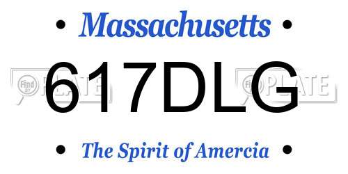617DLG Massachusetts License Plate
