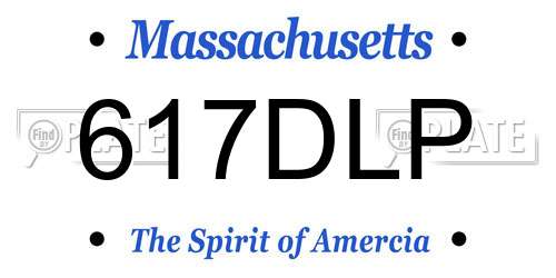 617DLP Massachusetts License Plate