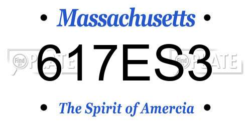 617ES3 Massachusetts License Plate