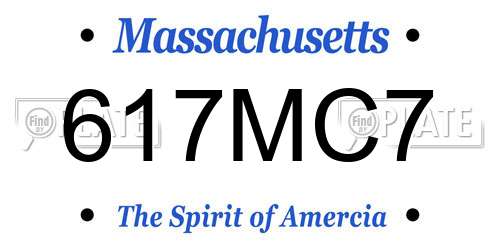 617MC7 Massachusetts License Plate