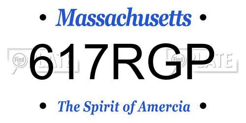 617RGP Massachusetts License Plate
