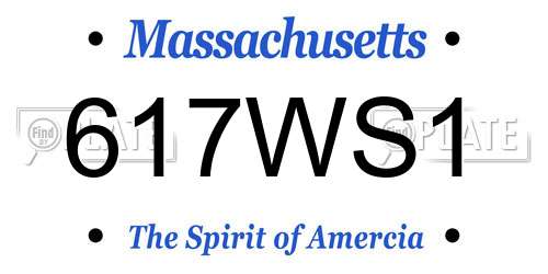 617WS1 Massachusetts License Plate