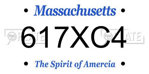 617XC4 Massachusetts License Plate