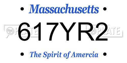 617YR2 Massachusetts License Plate