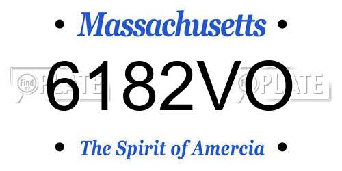 6182VO Massachusetts License Plate
