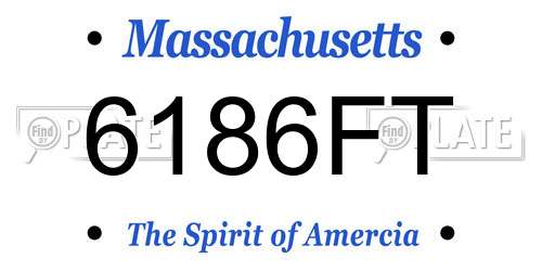 6186FT Massachusetts License Plate