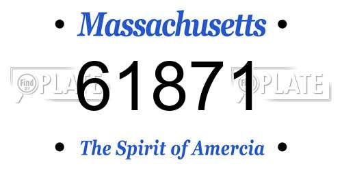 61871 Massachusetts License Plate