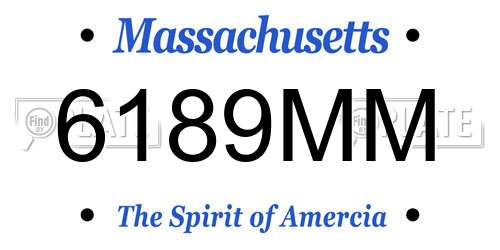 6189MM Massachusetts License Plate