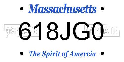 618JG0 Massachusetts License Plate