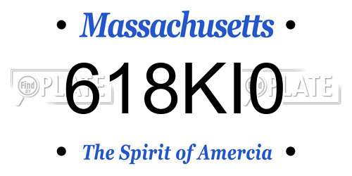 618KI0 Massachusetts License Plate