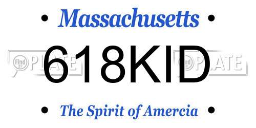 618KID Massachusetts License Plate