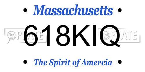 618KIQ Massachusetts License Plate