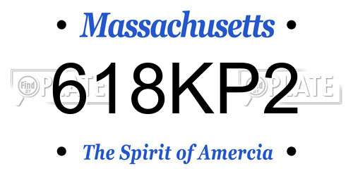 618KP2 Massachusetts License Plate