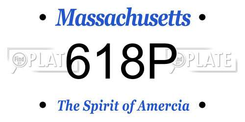 618P Massachusetts License Plate
