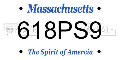 618PS9 Massachusetts License Plate