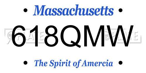 618QMW Massachusetts License Plate