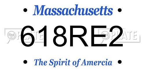 618RE2 Massachusetts License Plate